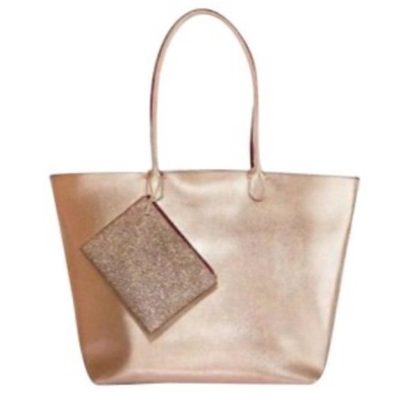 Bath & Body Works Handbags - NWOT Bath & Body Works Pink Metallic Tote Bag